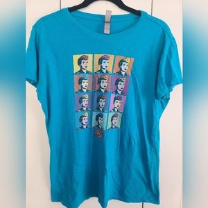 I love Lucy ❤️ unique bright blue shirt from Lucy Comedy Festival size XXL